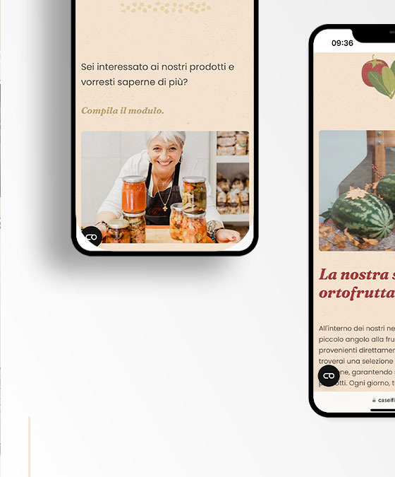 sito vetrina online alimentare