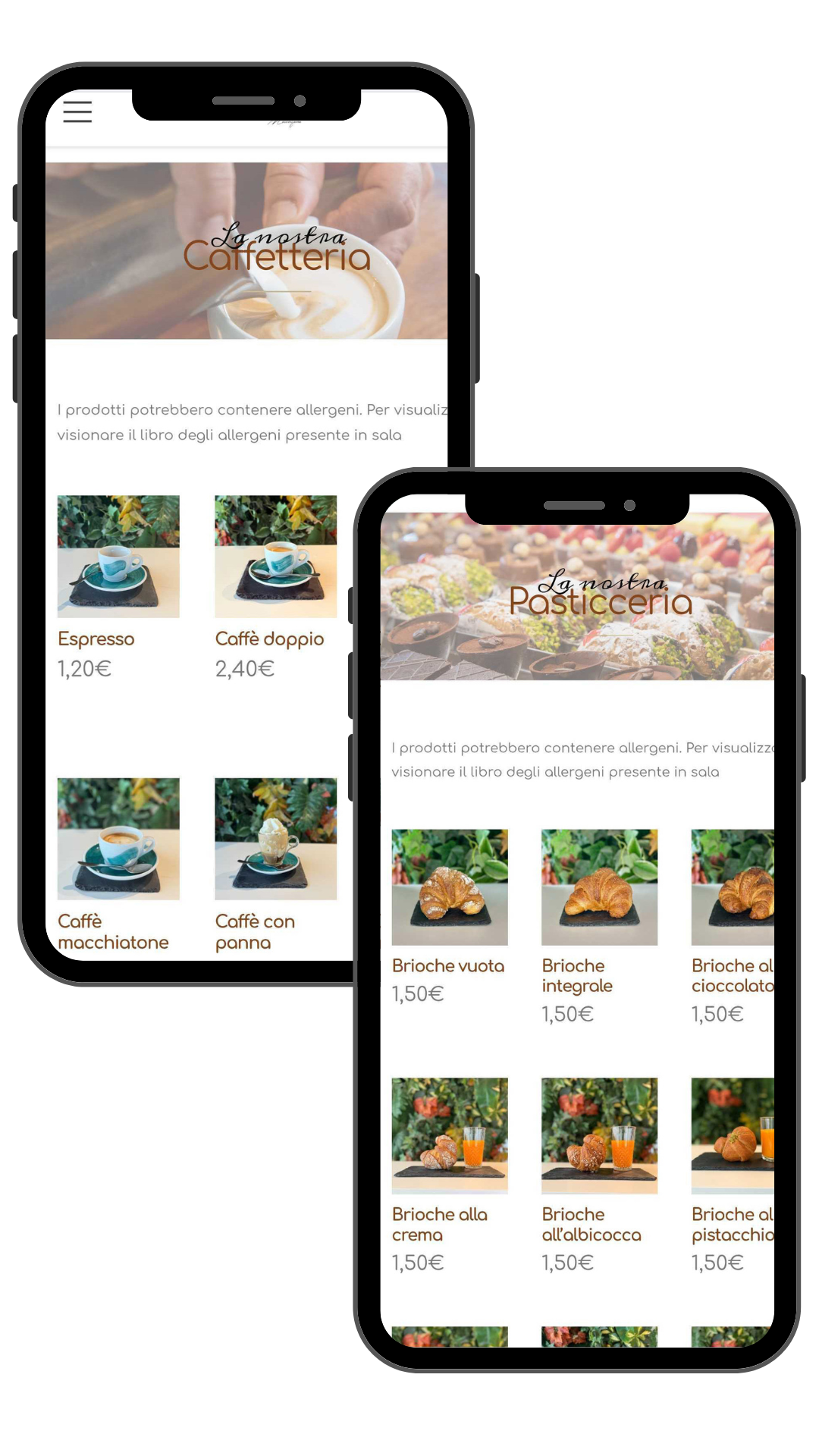 Menù digitale per pasticceria Gelato Cafè
